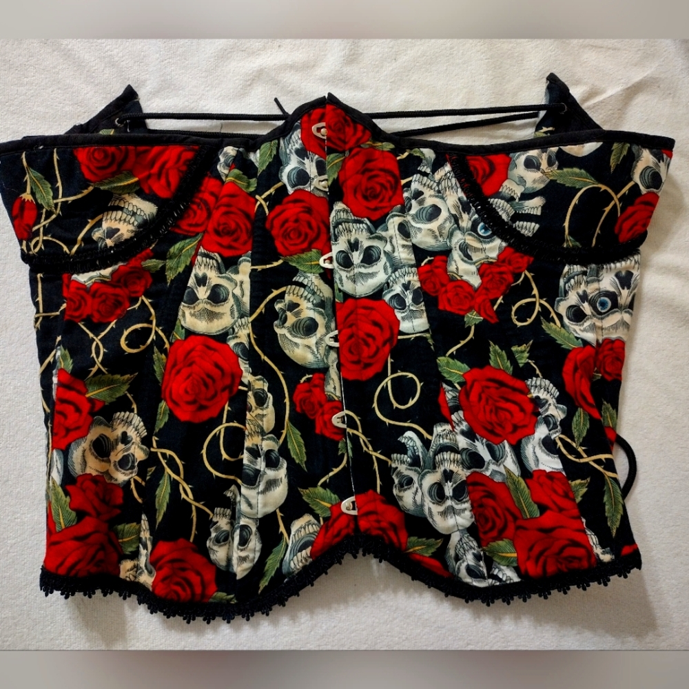 Rare Living Dead Souls skull and roses corset